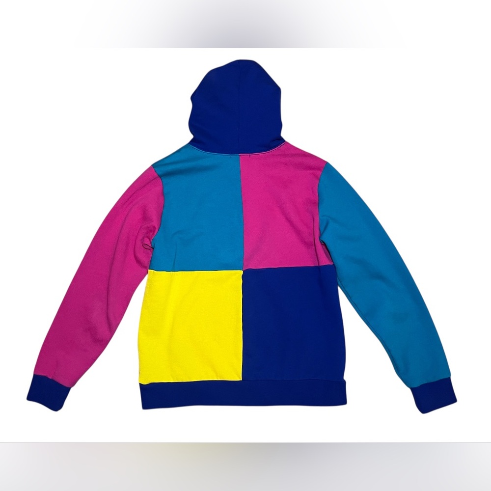 Polo Ralph Lauren Color Block Pink Blue Yellow Hoodie Hoody Youth Xl/Men's M - Picture 3 of 7